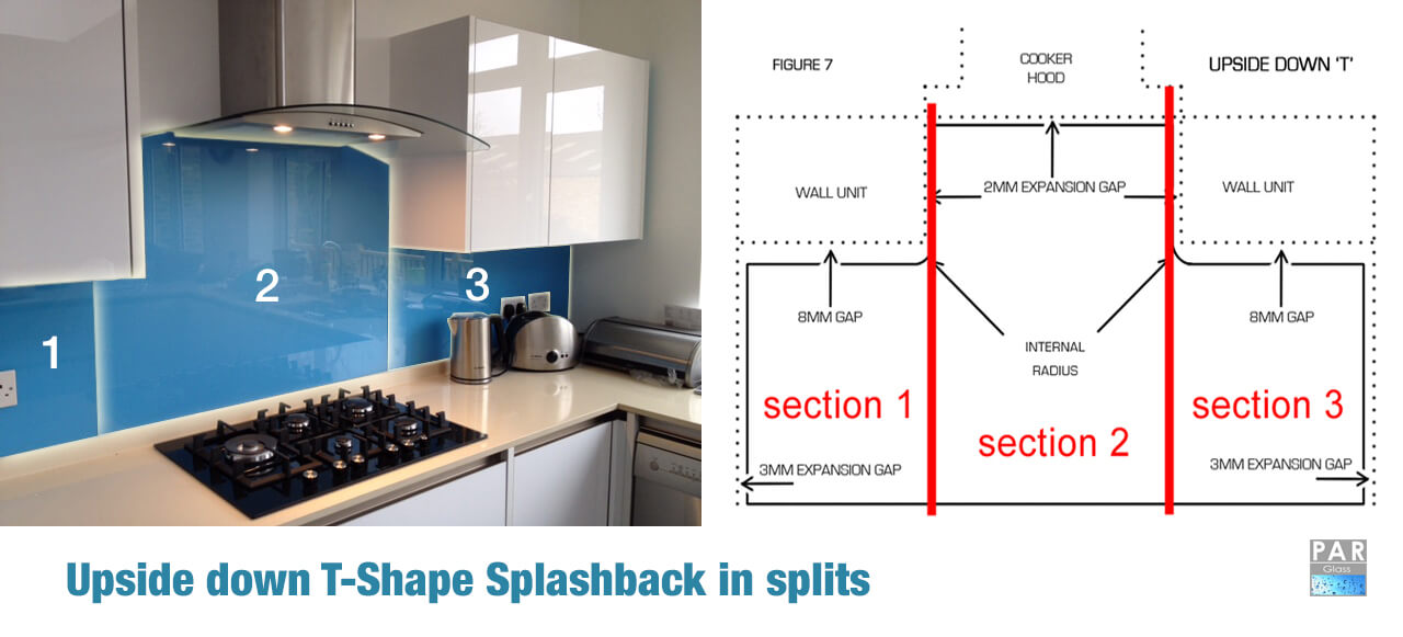 Upside down T-Shape Splashback